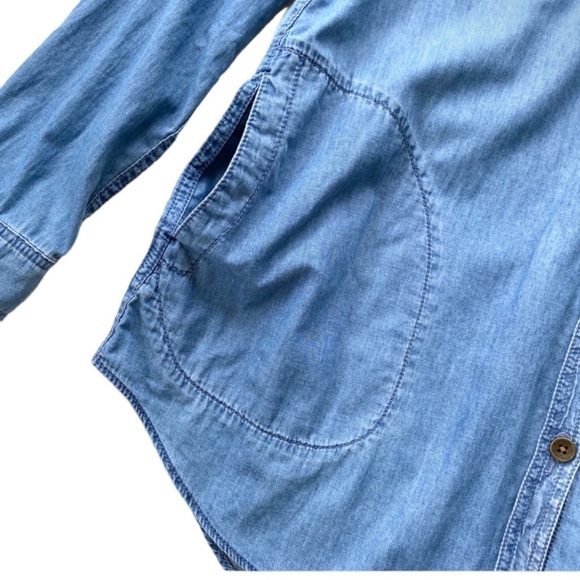 ANTHROPOLOGIE HOLDING HORSES Lightweight Chambray Hooded Jacket Size Small - Picture 3 of 12